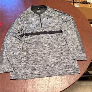 Nike Golf Dri-Fit Heathered Gray and Black Pullover